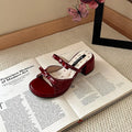 Women's Butterfly-Knot Square Heel Slides | Elegant Open Toe