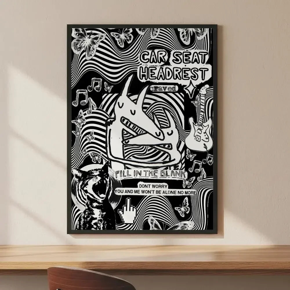 Classic Car Headrest HD Art Poster – Modern Wall Decor Print
