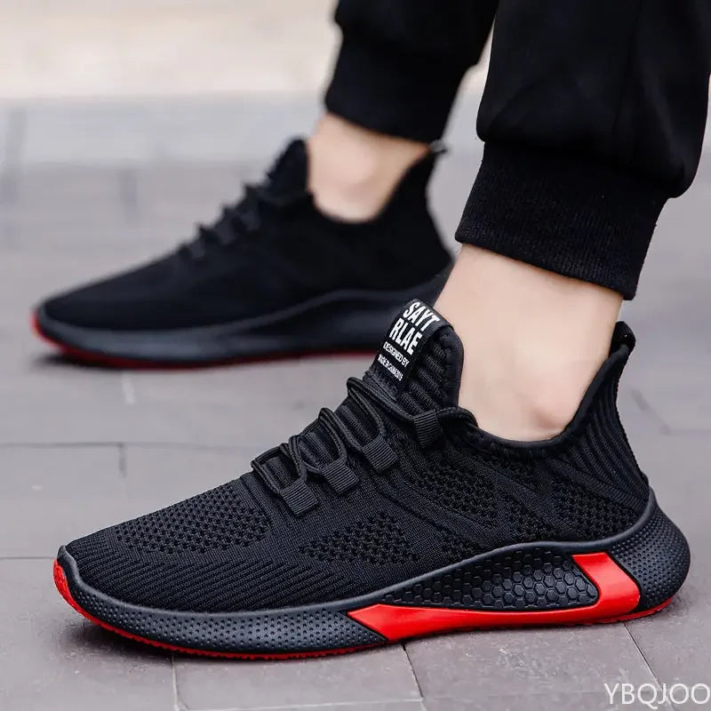 YBQJOO Men's Breathable Mesh Casual Sneakers | Lightweight Flat
