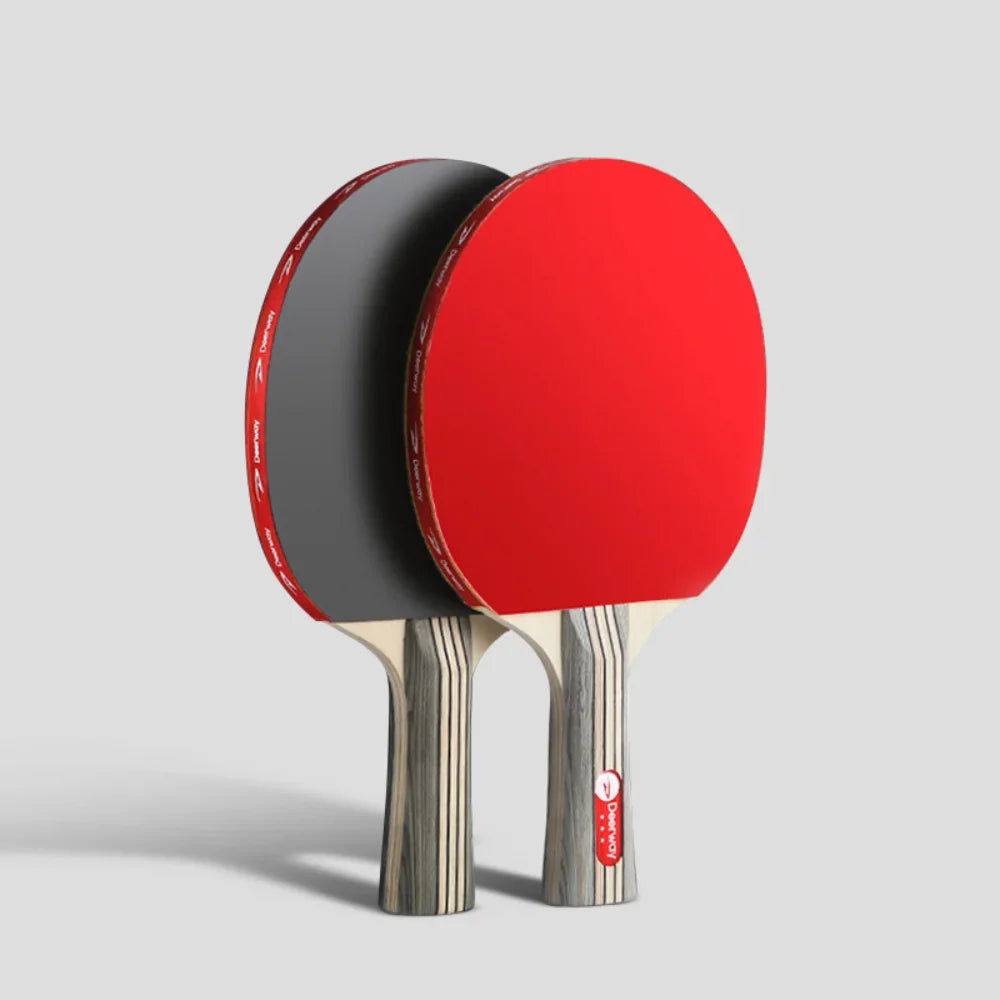2-Pack Table Tennis Racket Set – 7-Ply Wood Ping Pong Paddles