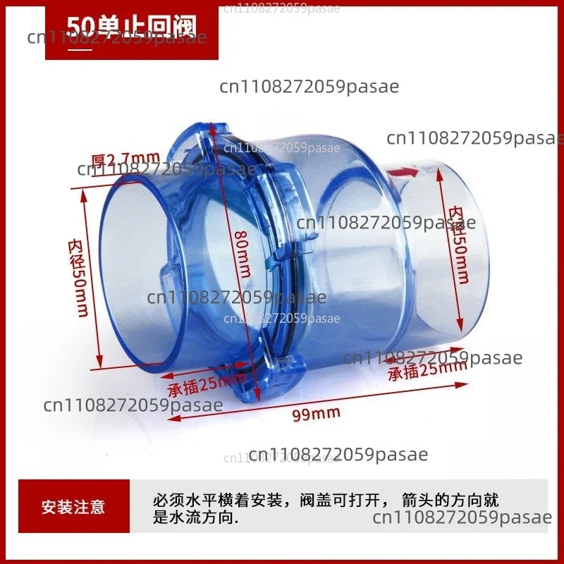 50mm UPVC Transparent Flap Check Valve – Non-Return Drain Set