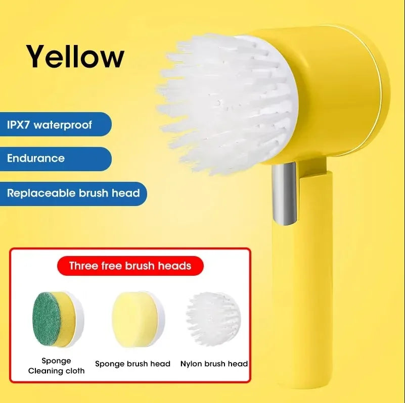 5-in-1 Electric Spin Scrubber with 5 Heads | Bathroom Cleaner