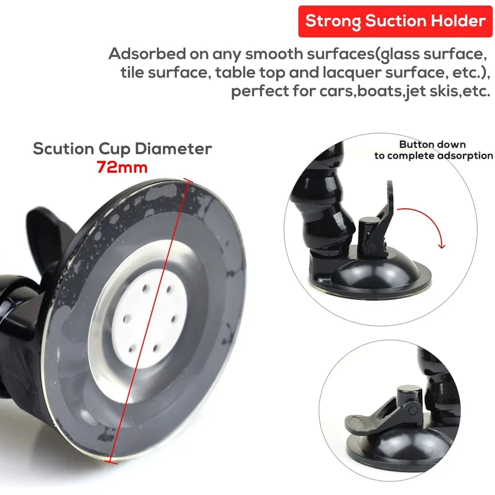 Windshield Suction Cup Mount for GoPro, DJI & Smartphone