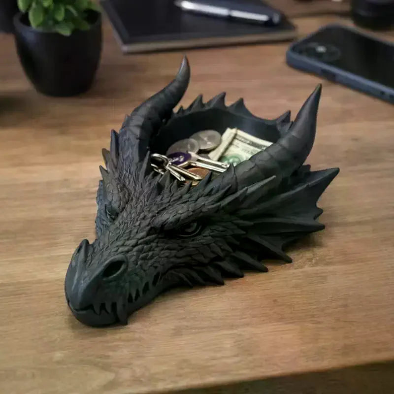 Gothic Dragon Head Jewelry Tray | Dark Decor Trinket Dish