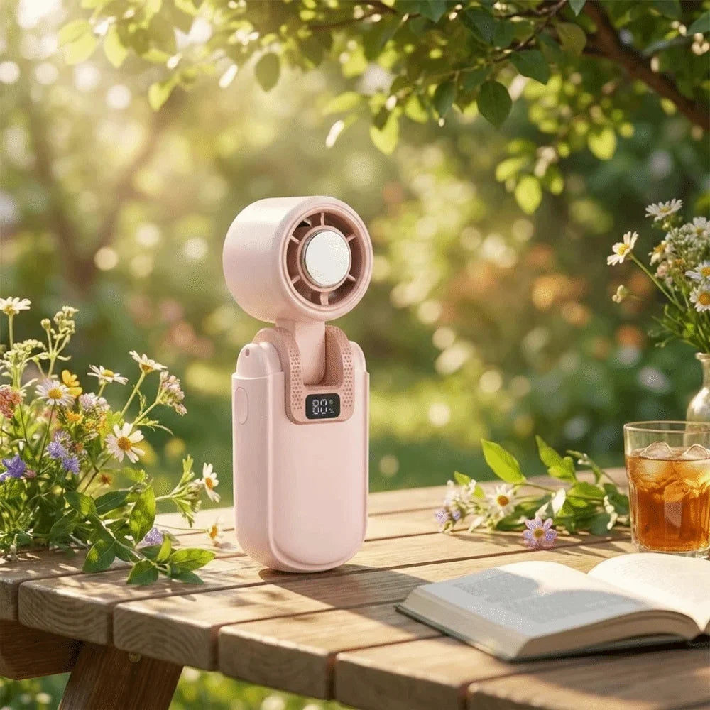 Compact Handheld Cooling Fan – USB Rechargeable Portable