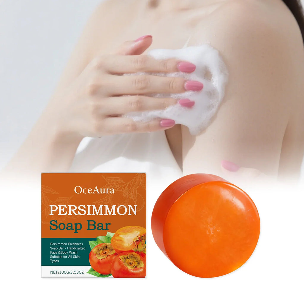 OceAura Persimmon Soap Bar | Natural Brightening & Moisturizing