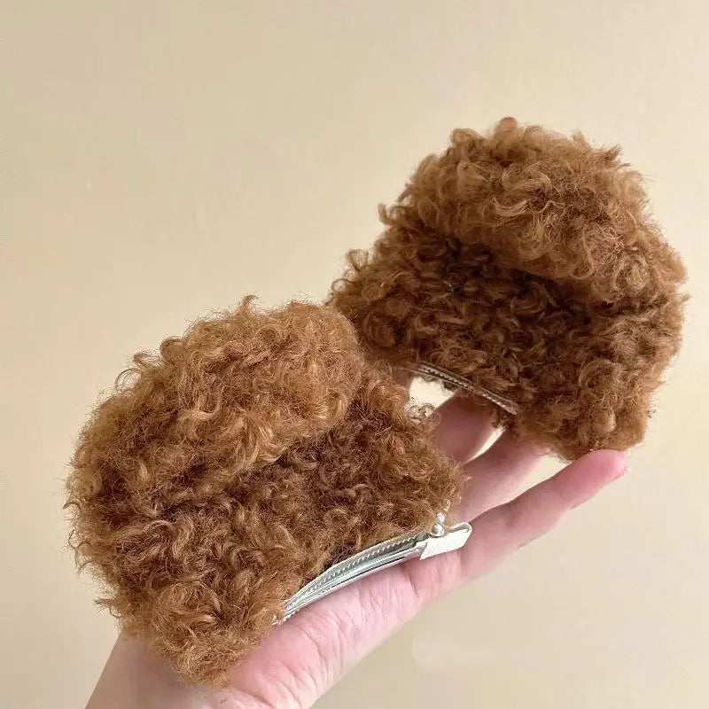 Kawaii Puppy Ears Plush Hair Clips – Cute Barrettes for Girls
