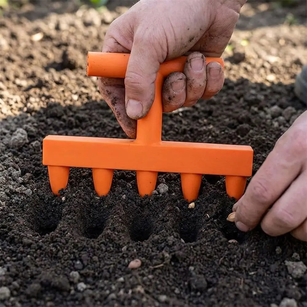 5-Prong Manual Soil Hole Drill Tool | Ergonomic Garden Planter