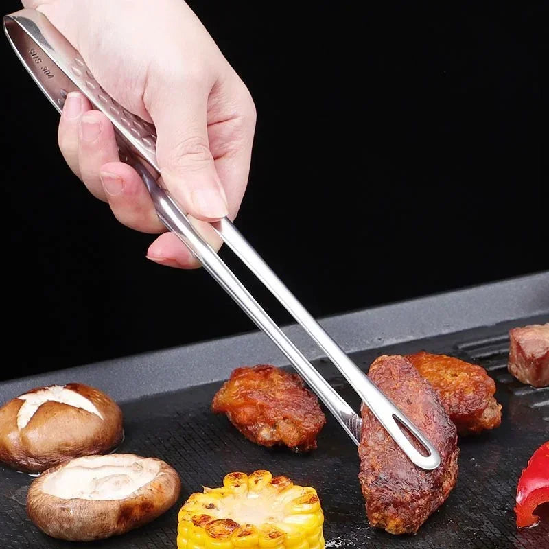 304 Stainless Steel BBQ Tongs – Korean Grill & Steak Clips