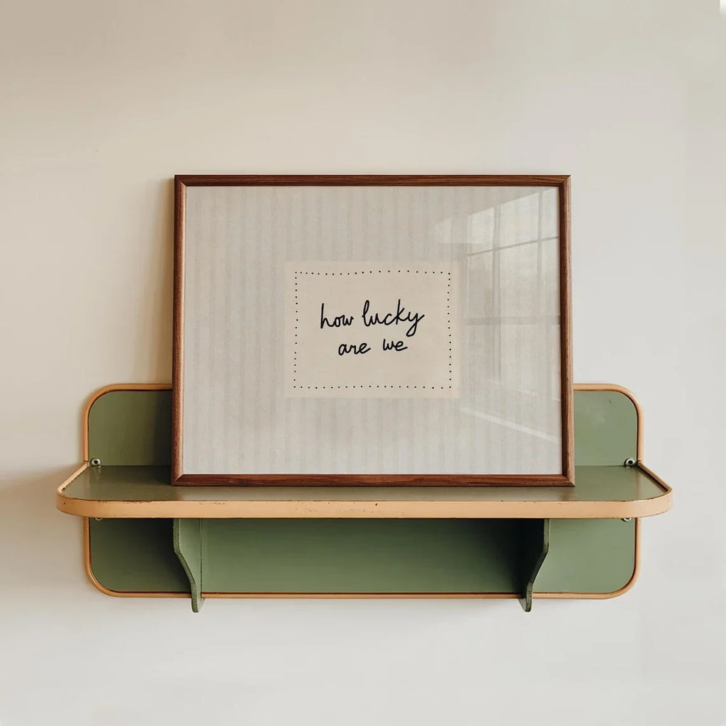 "How Lucky Are We" Minimalist Quote Canvas Wall Art Print