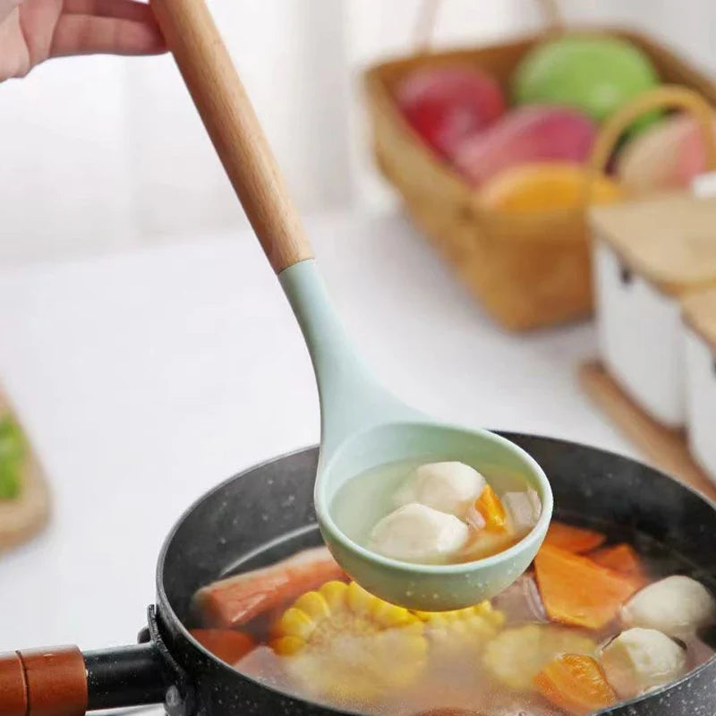 Silicone Soup Spoon – Heat-Resistant Non-Stick Cooking Ladle