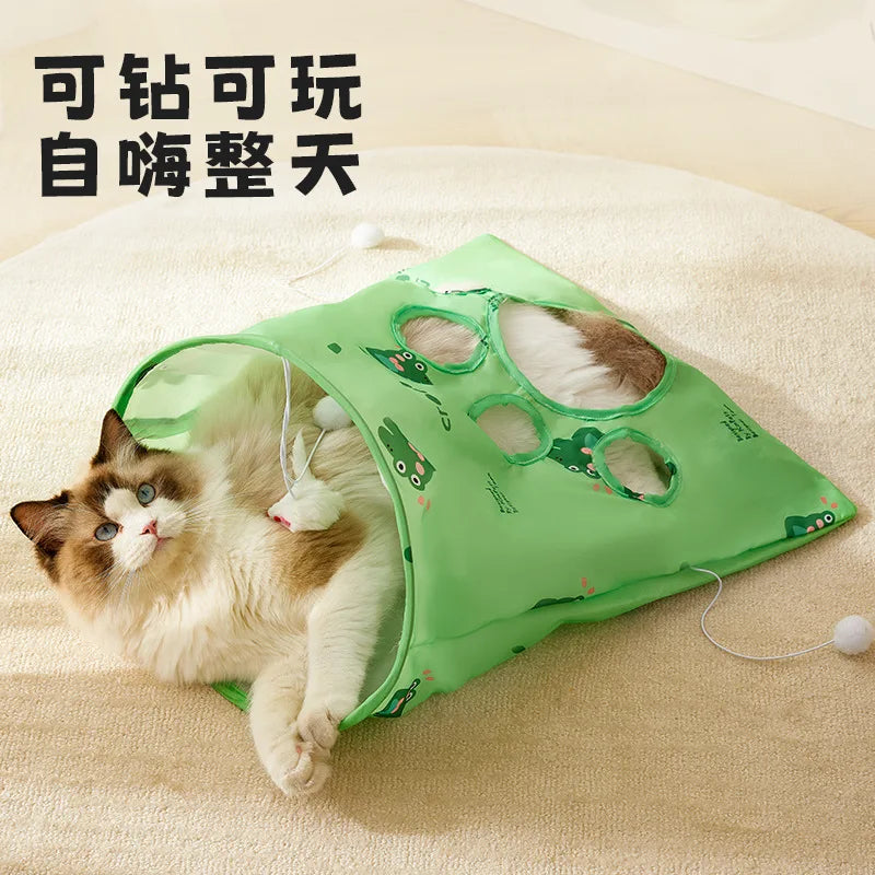 Foldable Ring Paper Cat Tunnel Toy Drill Pocket Rolling Earth Dragon