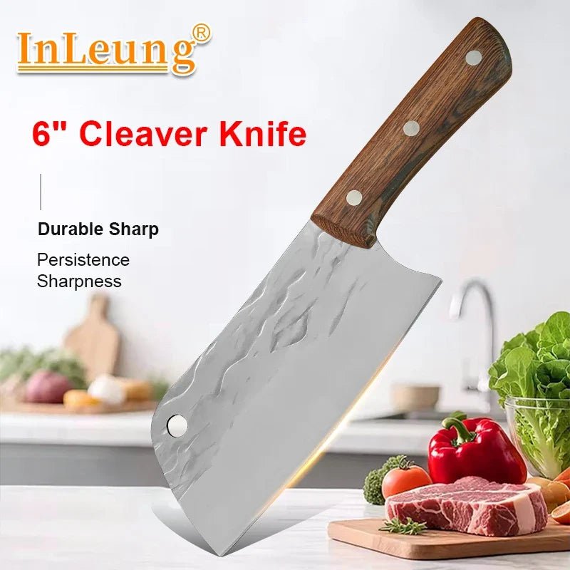 InLeung Forged Stainless Steel Meat Cleaver & Chef Knife