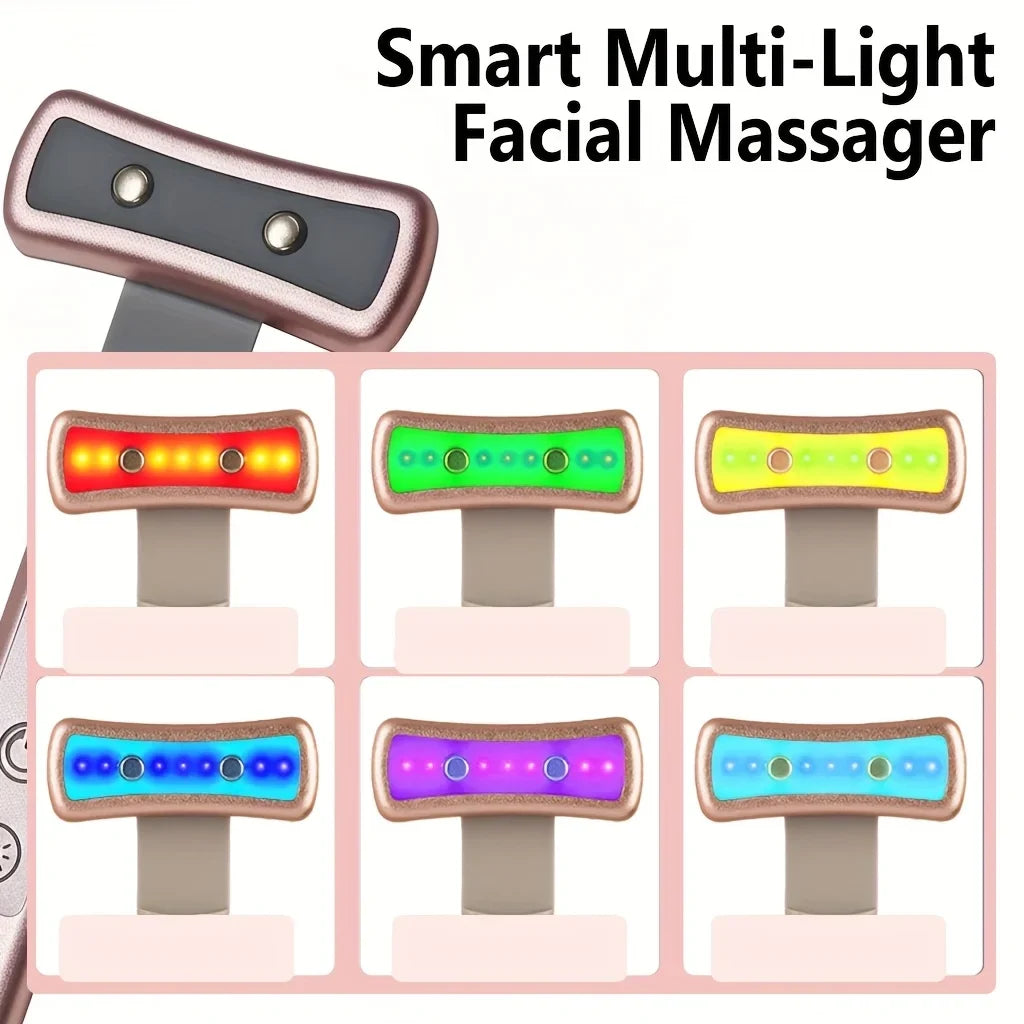 6-in-1 LED Facial & Eye Massager | Vibration & Multi-Color Modes