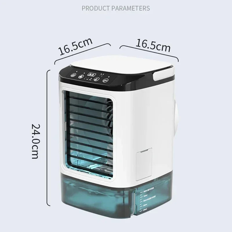 Portable Desktop Air Cooler Fan | Dual Spray & Night Light