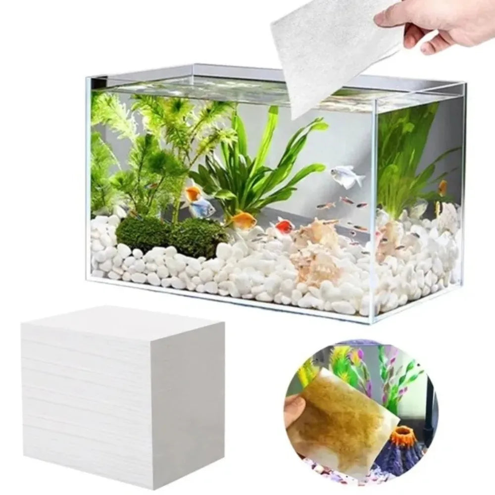 50-Pack Aquarium Filter Paper – Non-Woven Water Purification Pads