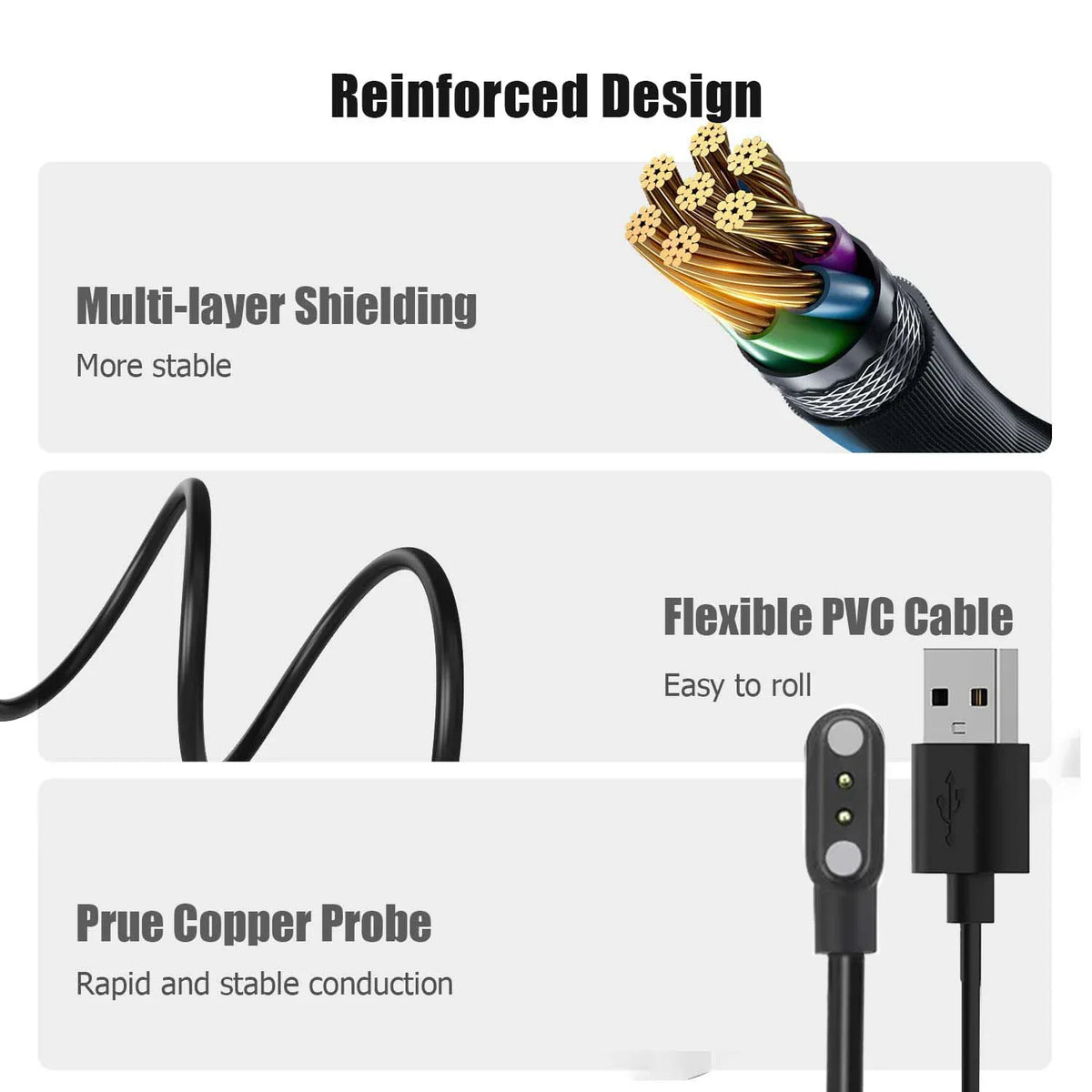 Magnetic Smart Watch Charger – YAMAY SW021 SW023 Letsfit ID205L