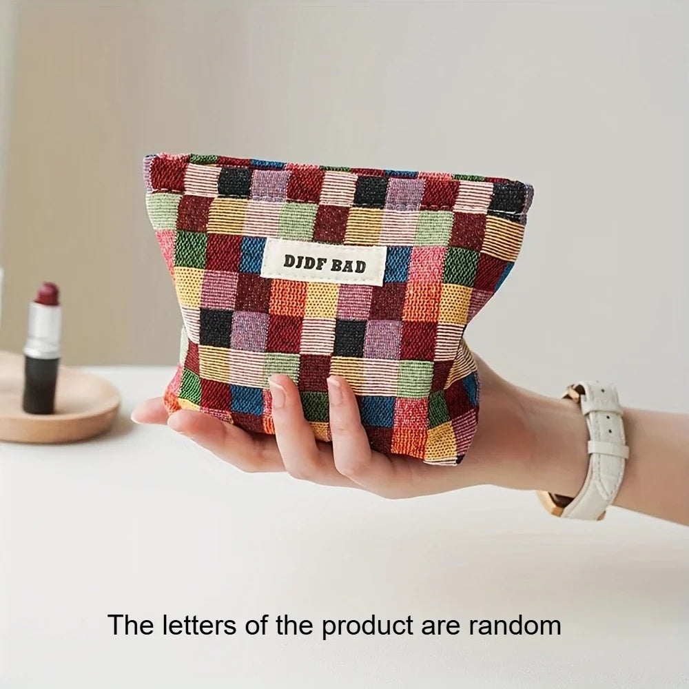 Mini Female Cosmetic Bag Portable Red Soft Small Sanitary Napkin