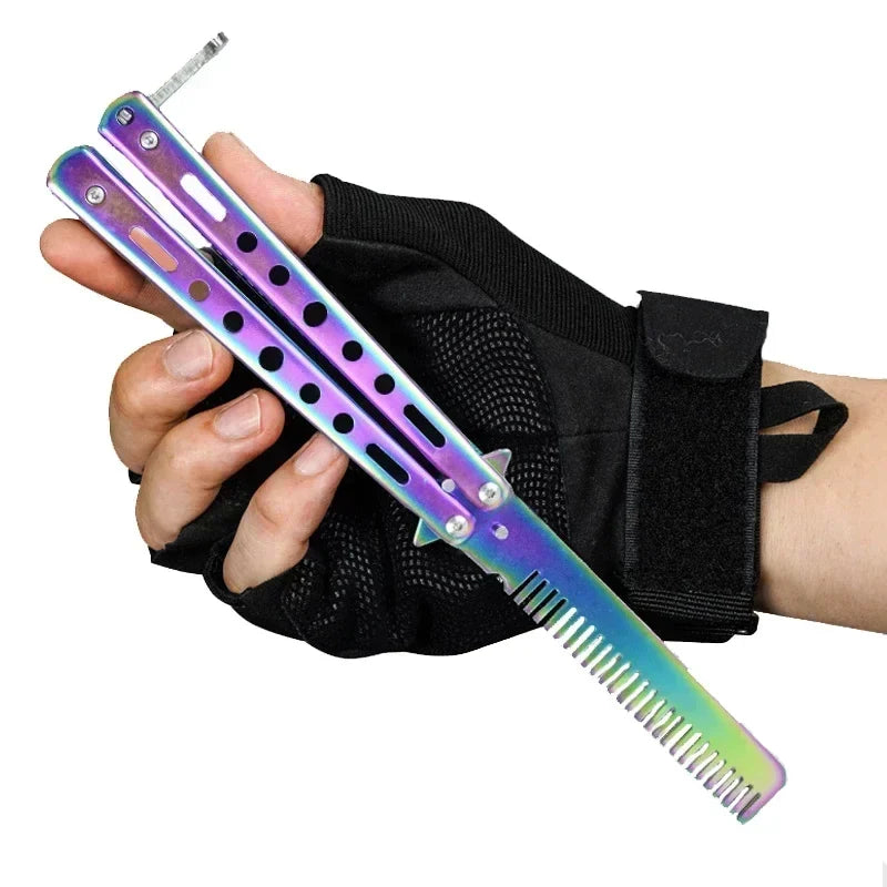 Foldable Butterfly Comb – Stainless Steel Beard & Hair Styling