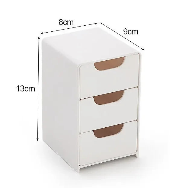 1 3-Tier Desktop Organizer Drawers Plastic Storage Box Stationery