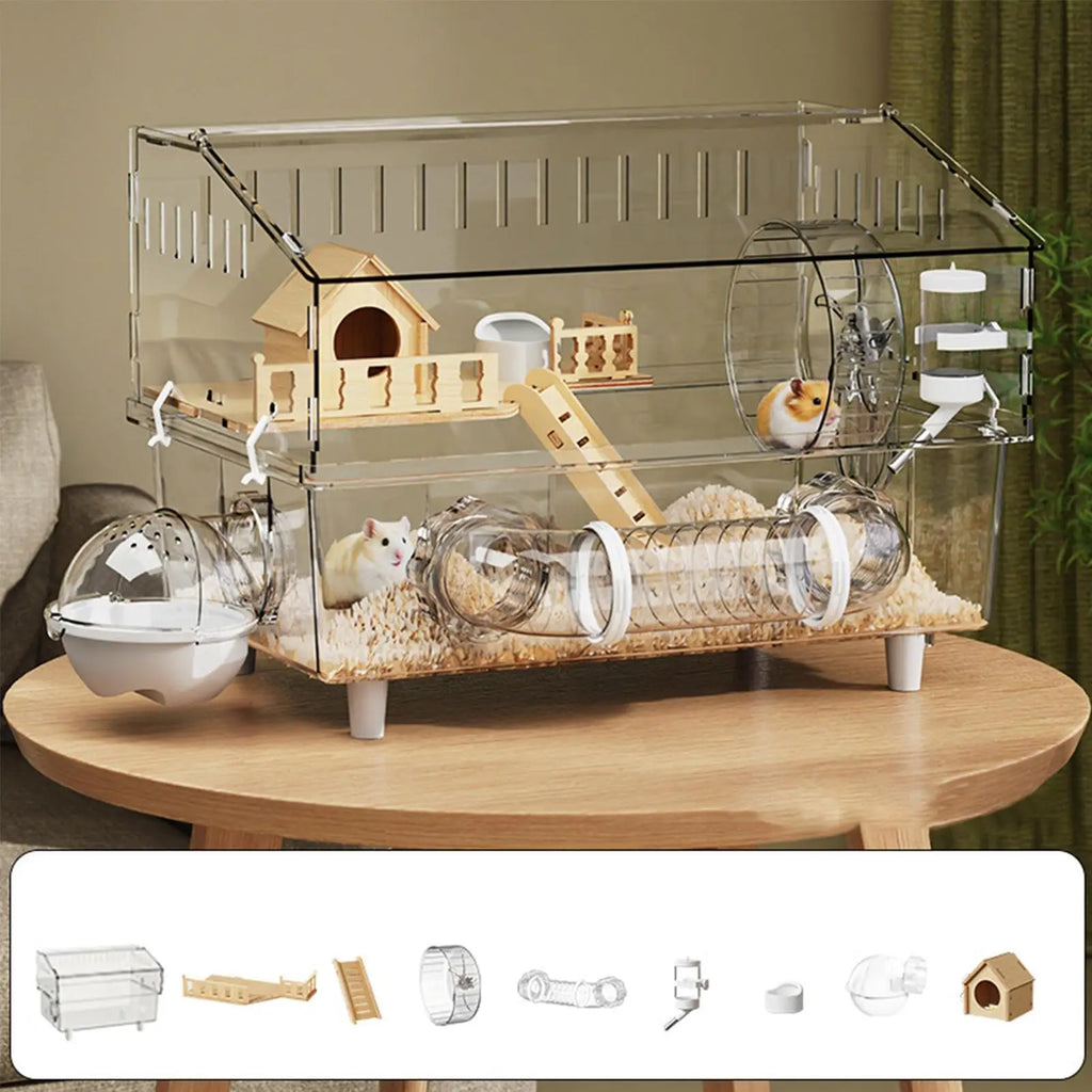 17 7x11 8x13 Enrichment Detachable Crate Large Hamster Cage Pet Mouse