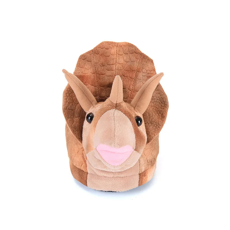 Dinosaur Furry Slippers – Kids & Adult Animal Slides