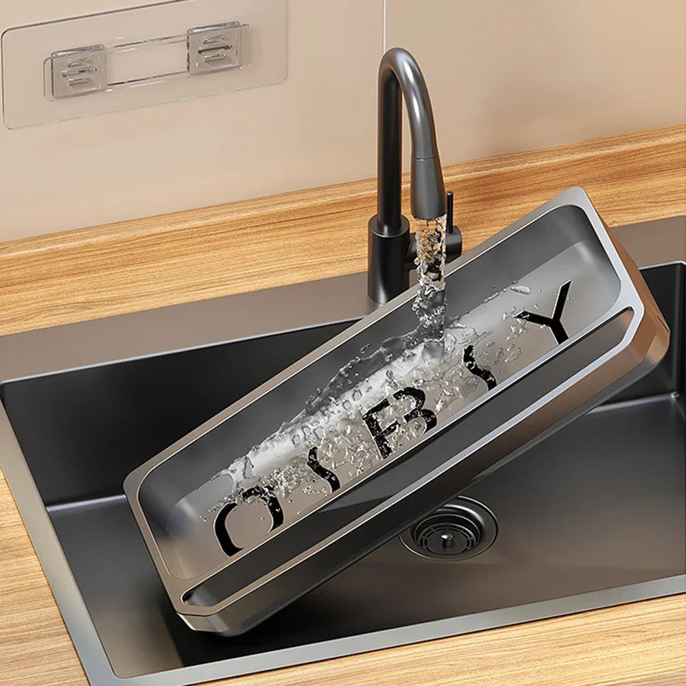 Kitchen Sink Organizer Drain Rack Self-draining Shelf Sponge Holder