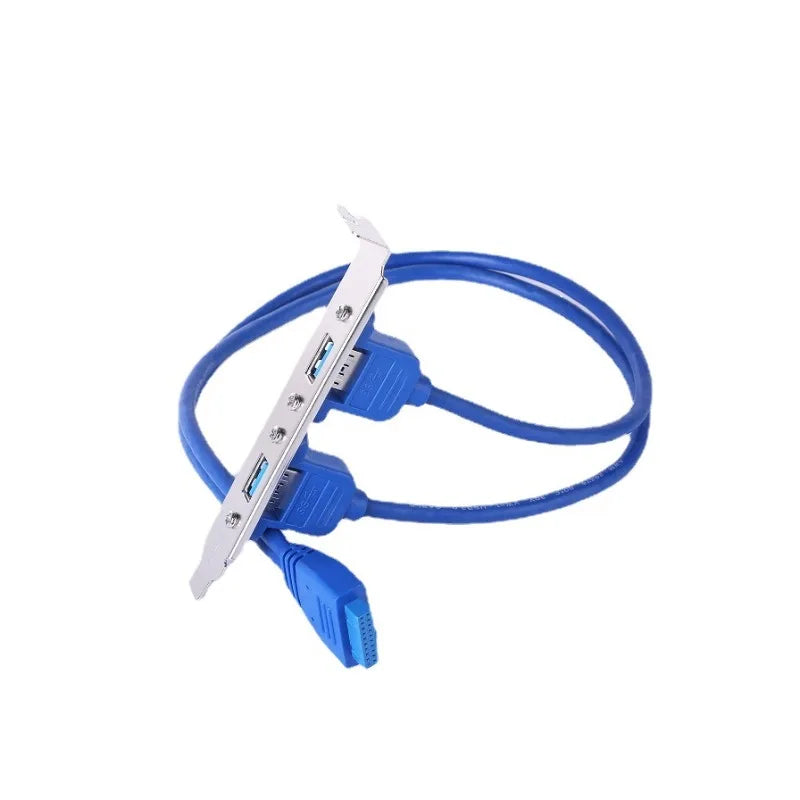 20-Pin to Dual USB 3.0 Rear Panel Bracket Adapter Cable 50cm