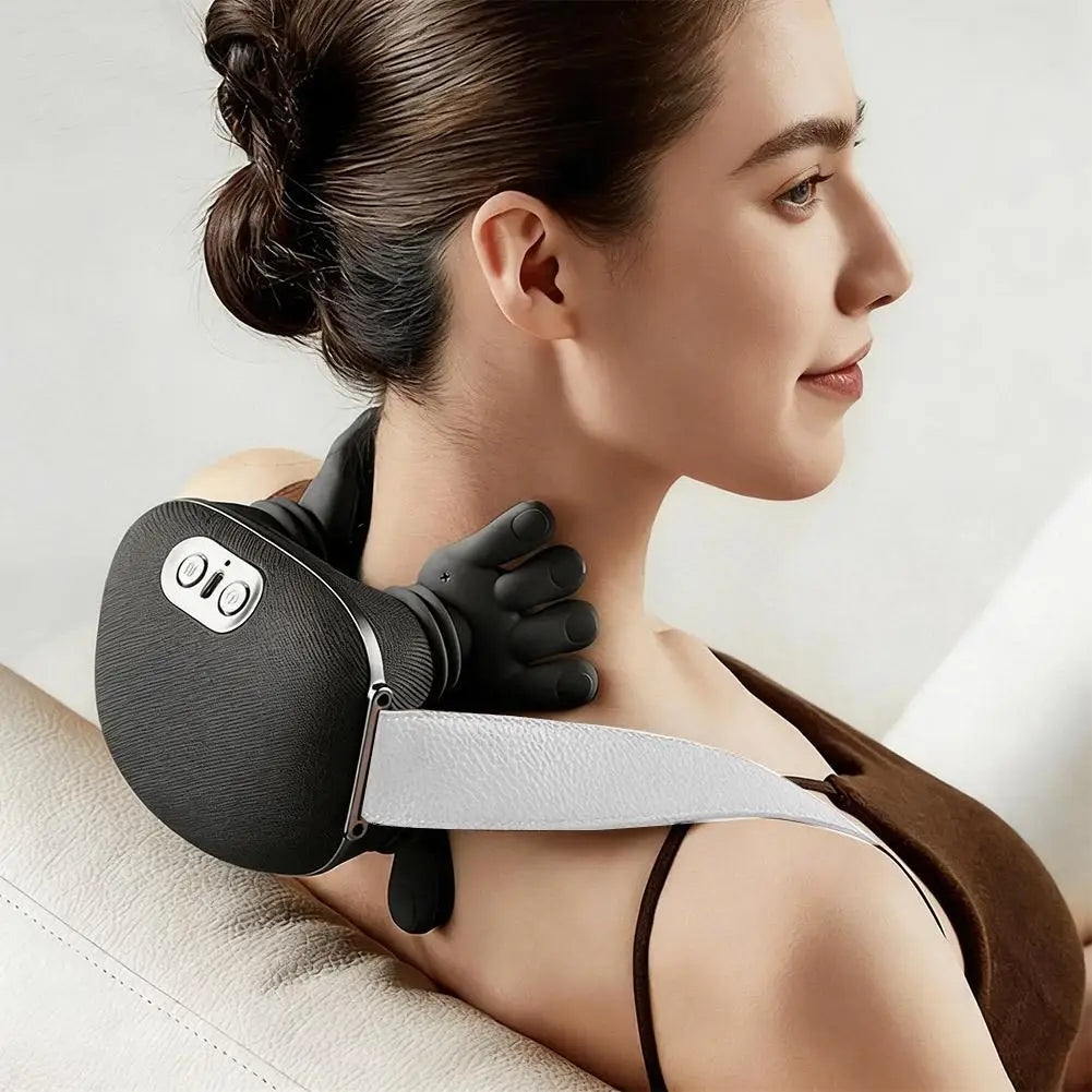 Portable Wireless Neck Shoulder Massager – 4D Shiatsu Heat