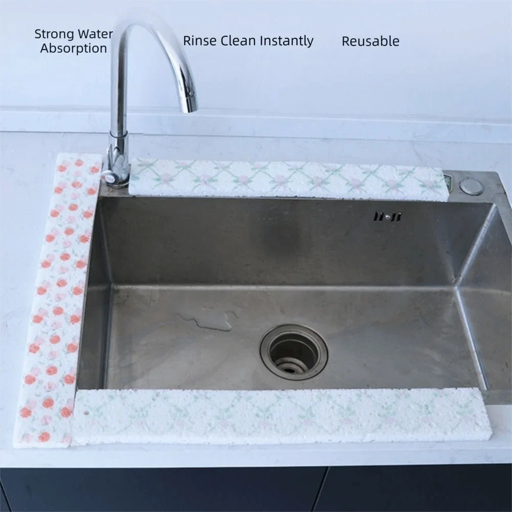 Reusable Sink Absorbent Sticker Washable Splash Guard Expanding