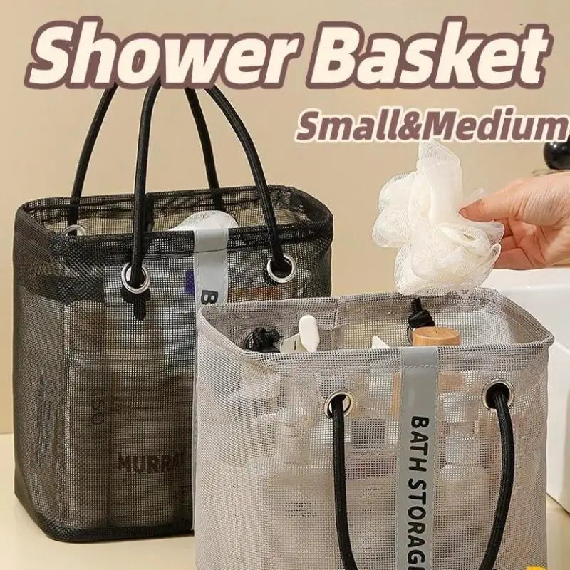 Portable Mesh Shower Tote Bag – Large Toiletry Organizer
