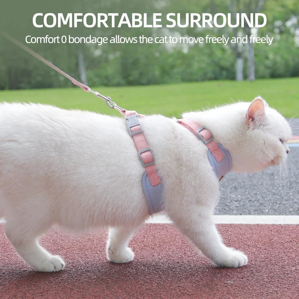 Breathable Pet Harness & Leash Set for Cats & Small Dogs