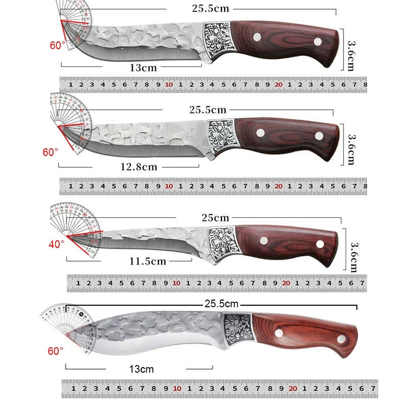 Hand-Forged Stainless Steel Boning Knife Set – Chef's Knife