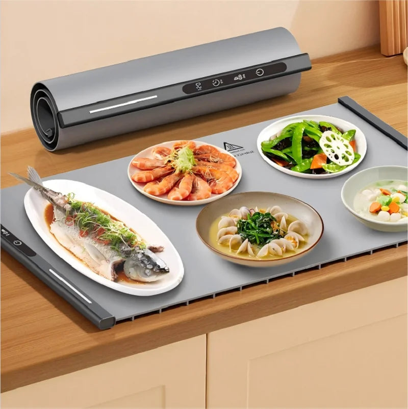 HOMEFISH Electric Food Warming Tray | 3 Temp Settings, Foldable