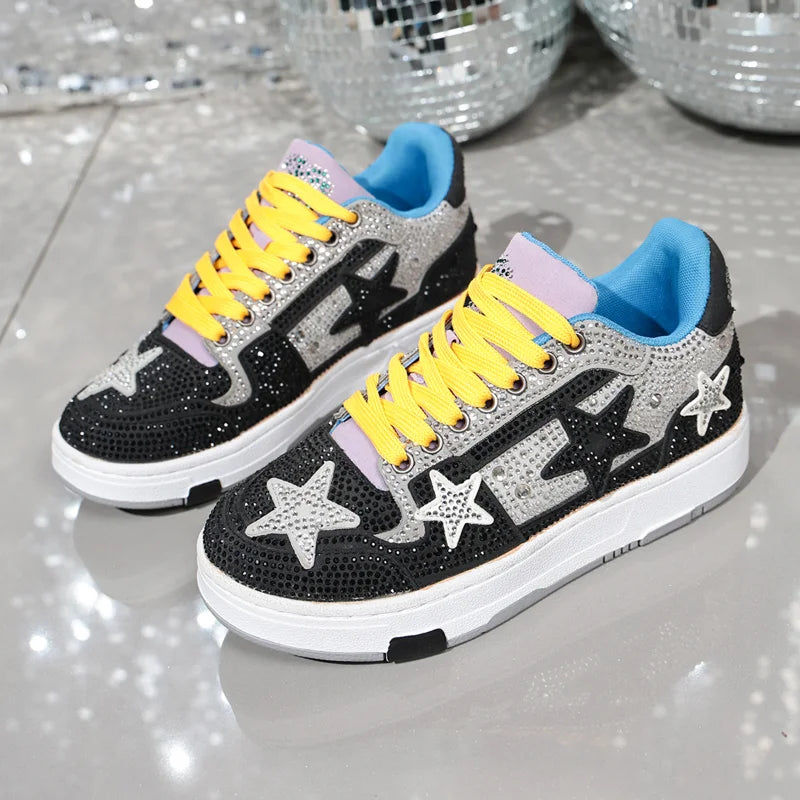 UXST Women's Rhinestone Star Sneakers – Bling Fashion Shoes