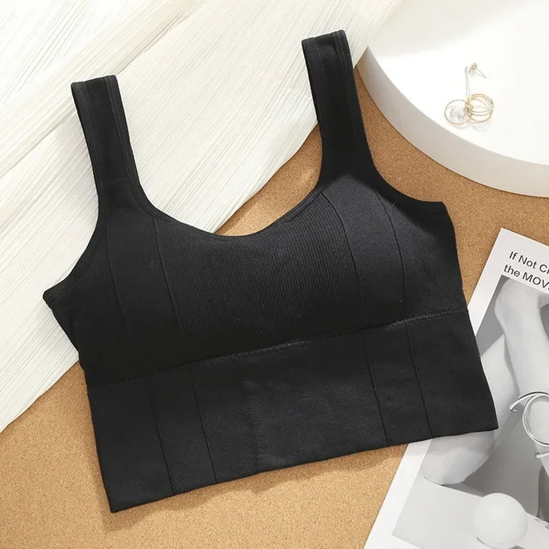 Women's Wire-Free Gathered Sports Bra | Breathable Gym Vest