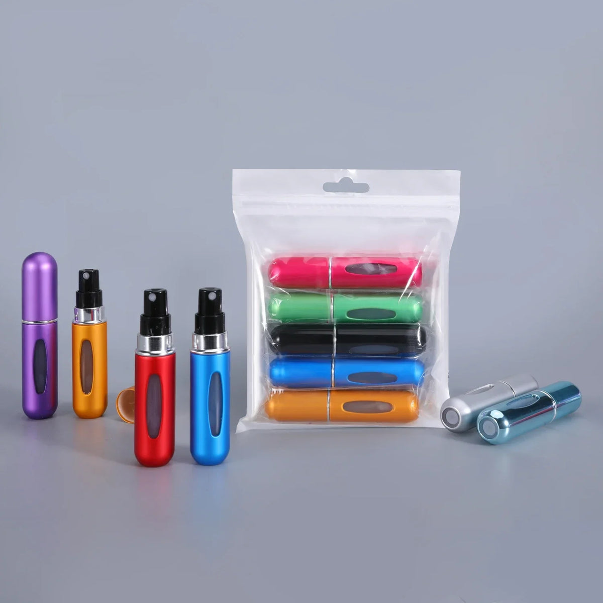 5-Pack Mini 5ml Refillable Perfume Atomizer Travel Spray Bottles