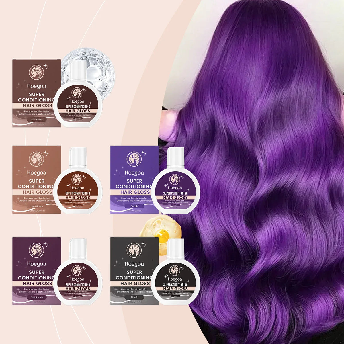 HOEGOA Hair Gloss Color Conditioner – Shine & Nourish 100ml