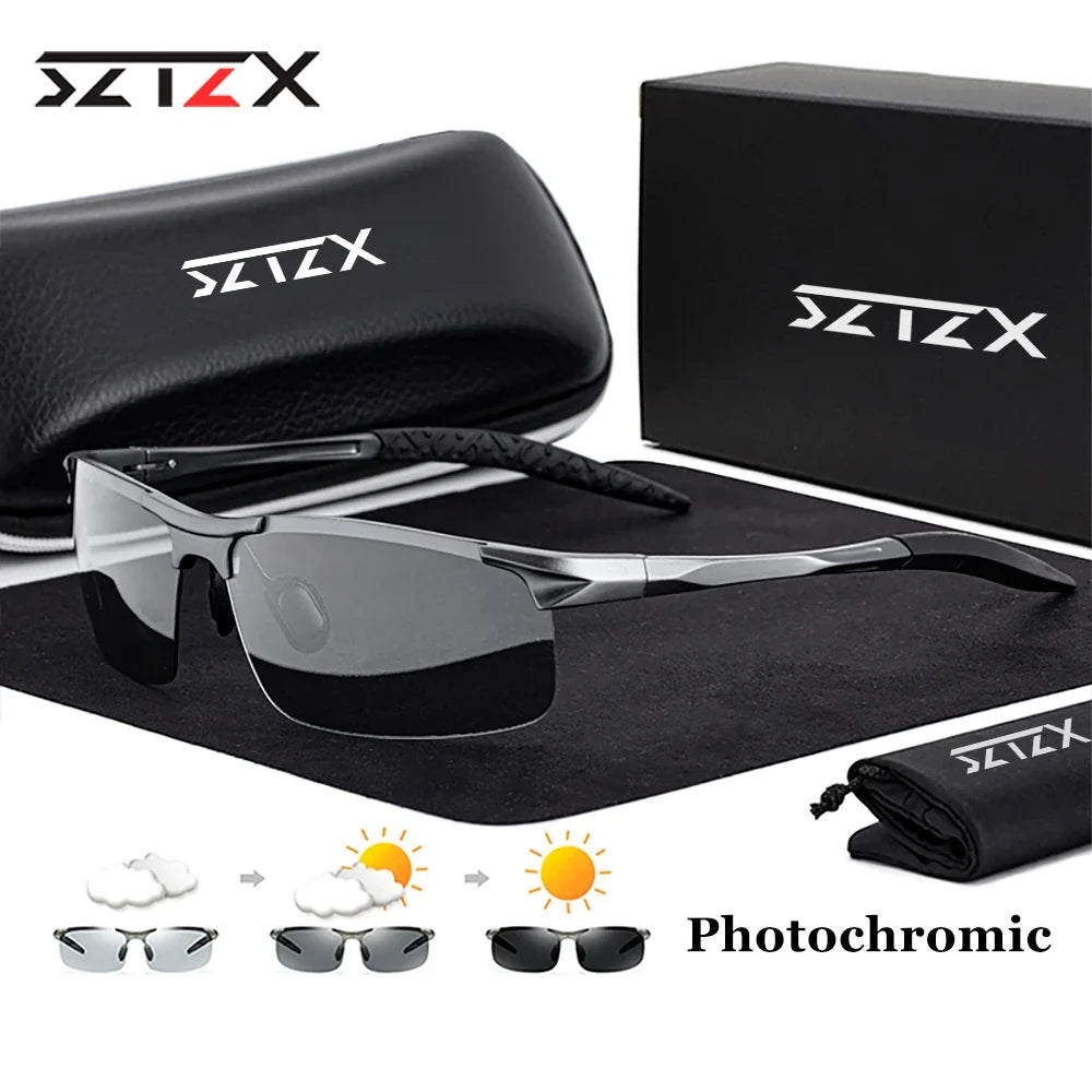 SZTZX Photochromic Polarized Sport Sunglasses UV400 Cycling