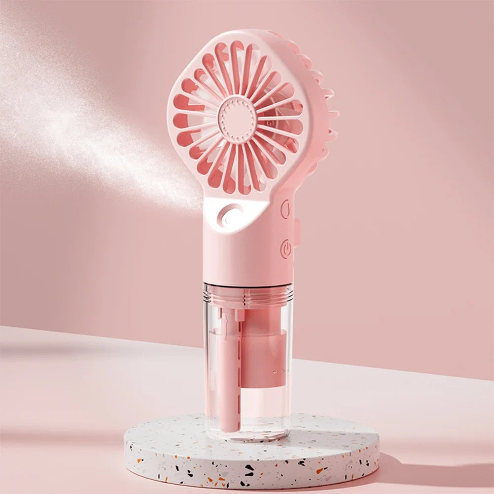 Portable USB Rechargeable Handheld Mist Fan – 4-Speed Spray