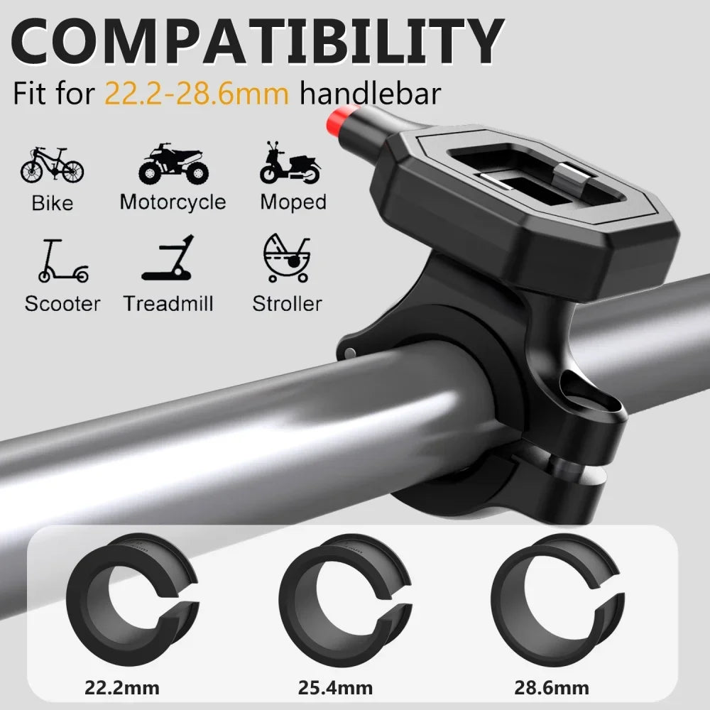 Waterproof Motorcycle Bicycle Phone Holder | Quick-Lock Handlebar Mount