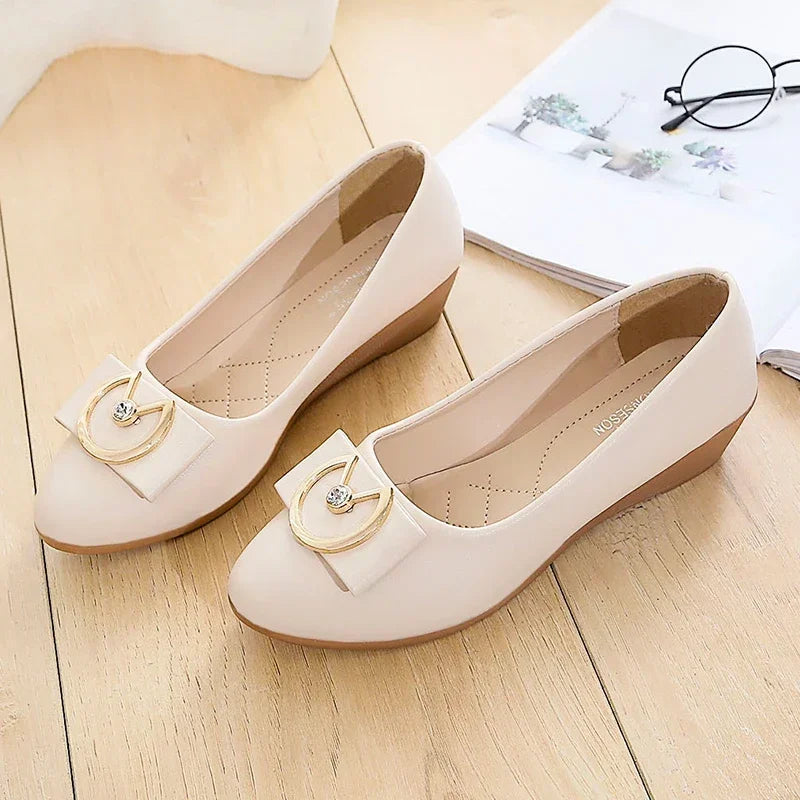 Women's Ballet Flats – PU Leather Slip-On Square Toe Loafers
