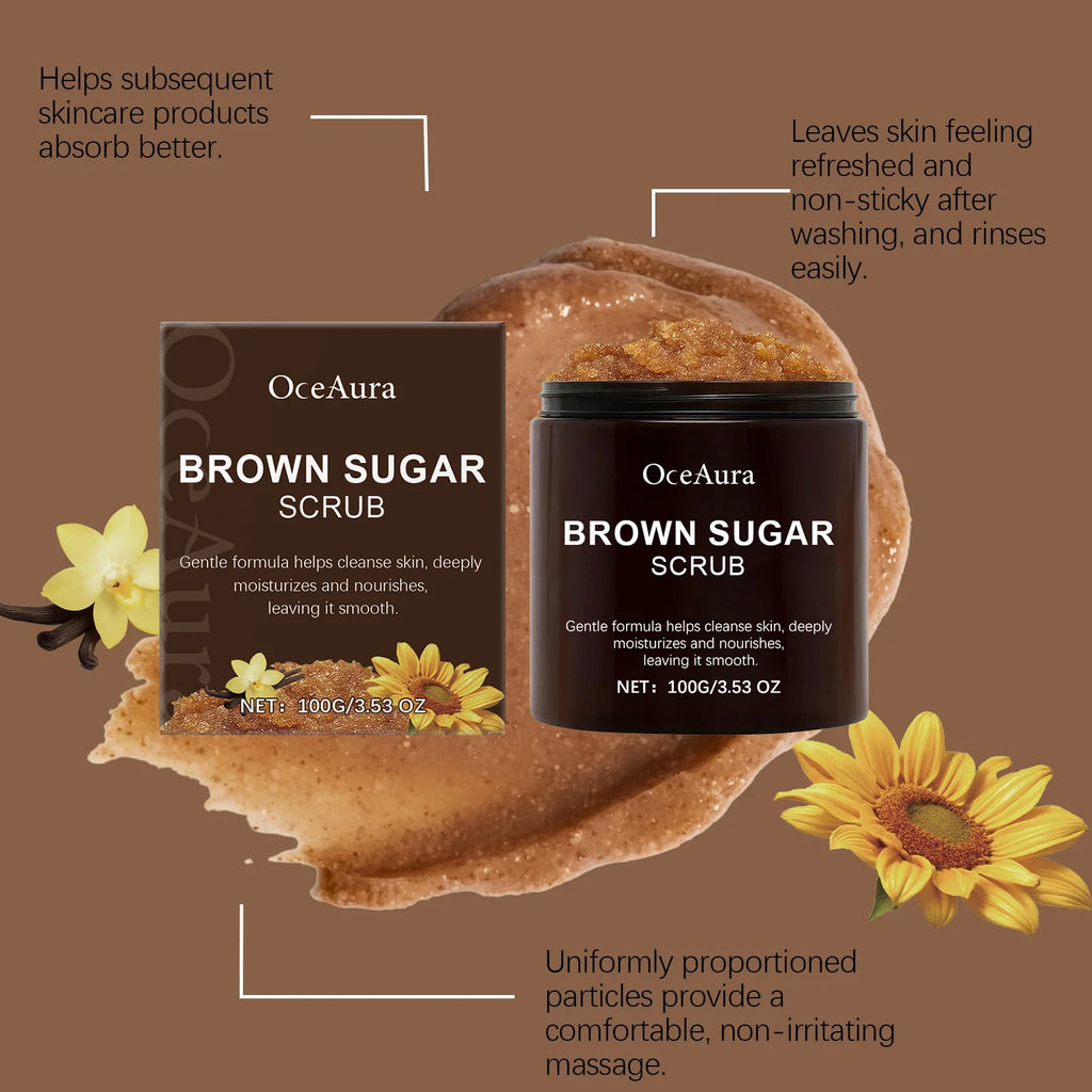 OceAura Brown Sugar Body Scrub – Exfoliate & Brighten Skin