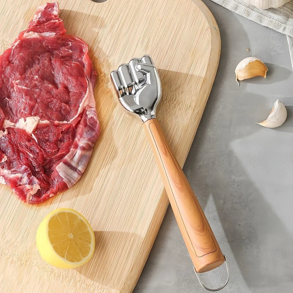 Double-Sided Meat Tenderizer Mallet | Zinc Alloy Wood Handle