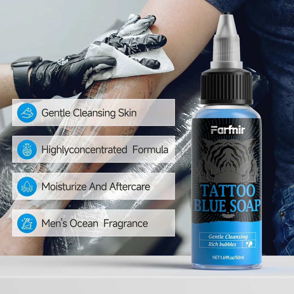 Tattoo Blue Soap – Foaming Cleanser for Vibrant Tattooed Skin