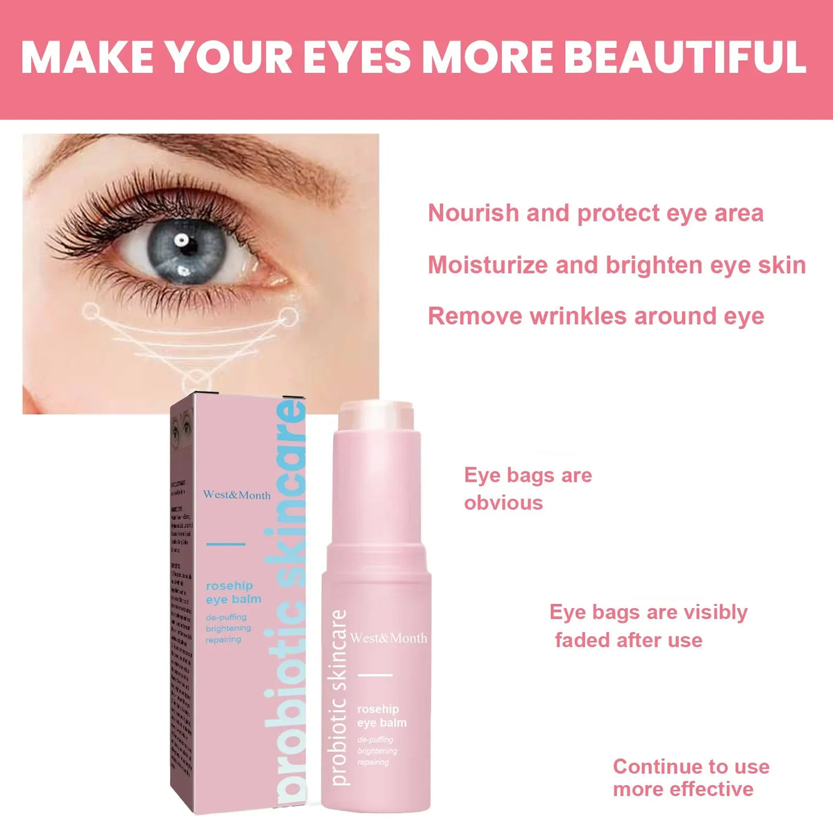 Rosehip & Hyaluronic Acid Eye Cream Balm Stick – Anti-Aging