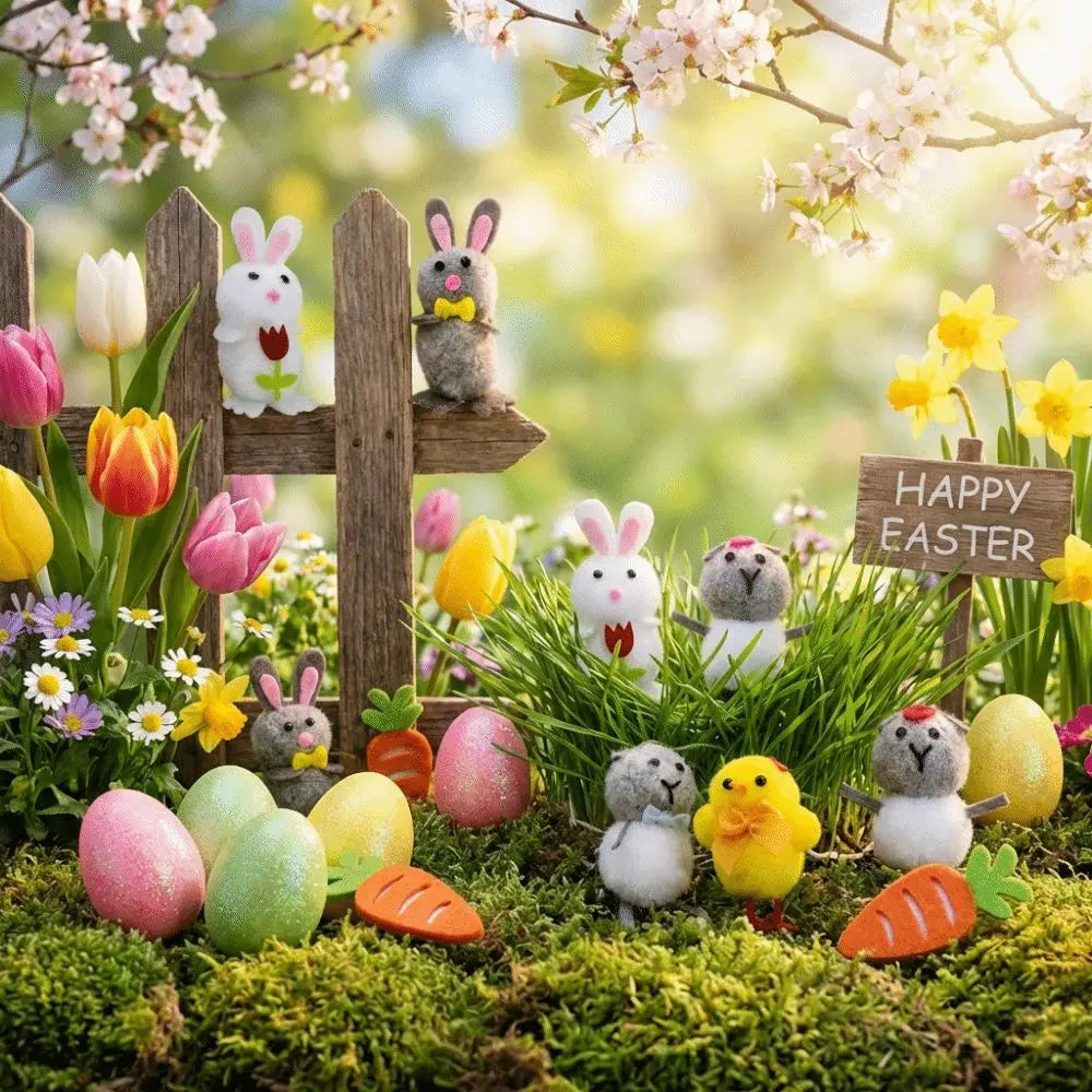 Easter Egg Chick & Bunny Ornament Set – Spring Party Décor