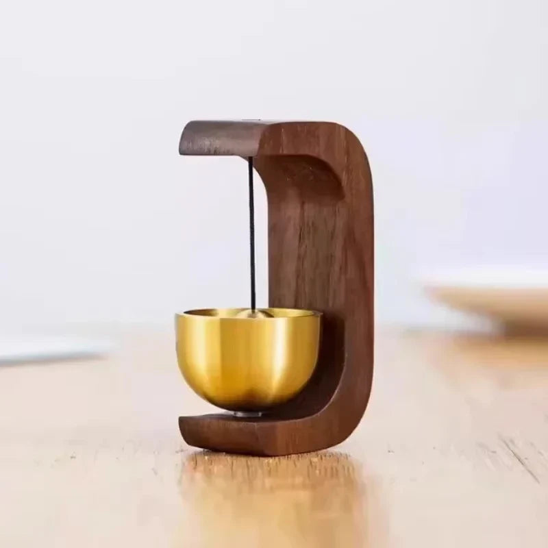 Magnetic Wood Copper Decorative Bell – Beech & Walnut Door Chime