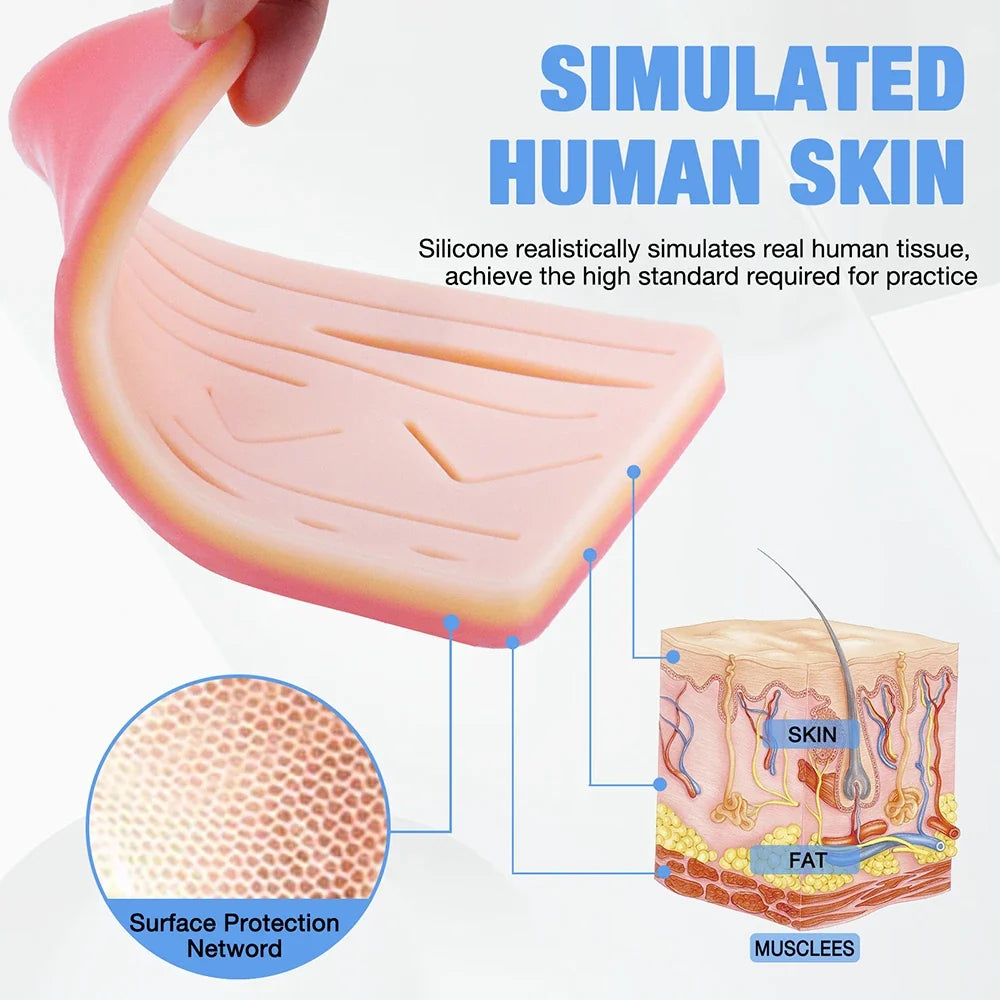 Silicone Skin Pad Suture Training Surgical Wound Surgeon Medical