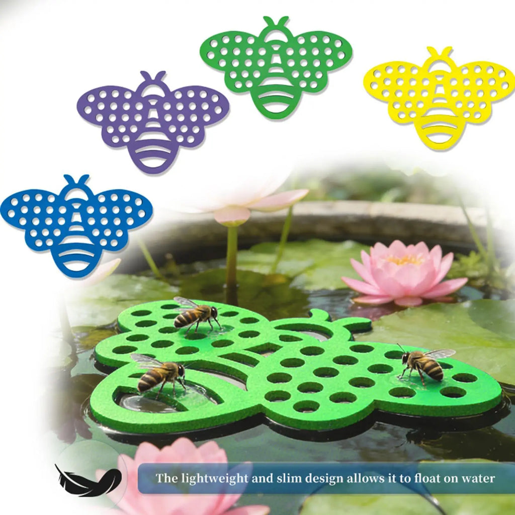 4-Pack Floating Bee Island Waterer – Anti-Drowning Drinking Tray